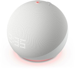 Amazon Echo Dot 5 with Clock - Glacier White