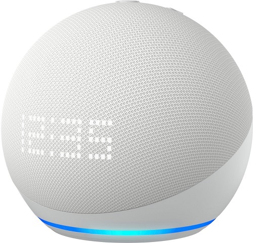 Amazon Echo Dot 5 with Clock - Glacier White